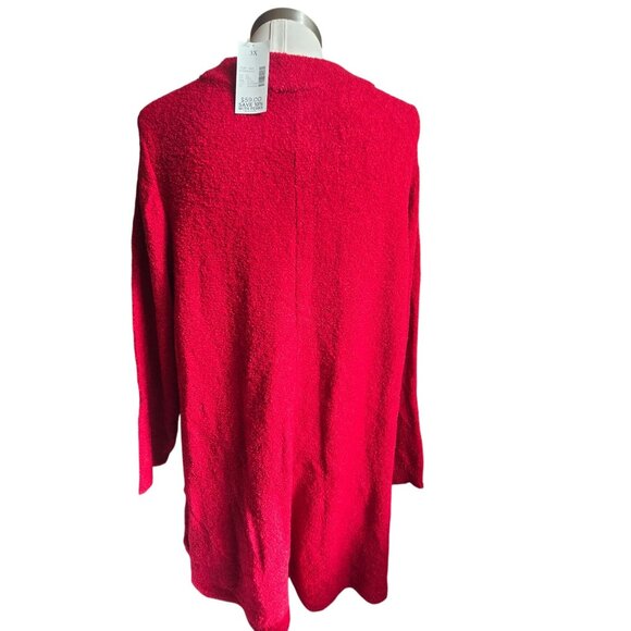 Catherines Red Sweater Bouclé Knit Mockneck Tunic Size 3X 26/28 Plus NWT jj3743 - Picture 6 of 10